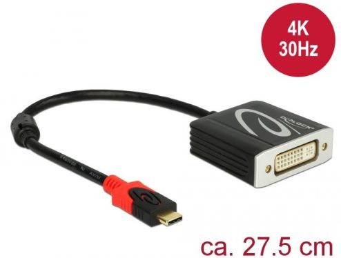 DeLock USB Type-C male > DVI-D (Single Link) (24+5) female (DP Alt Mode) 4K 30Hz Adapter