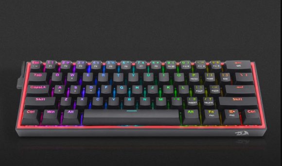 Redragon Fizz Pro black, wired&2.4G&BT Mechanical Keyboard, RGB, brown switch Black HU