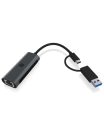   Raidsonic USB Type-A or Type-C to 2.5 Gigabit Ethernet LAN adapter Black