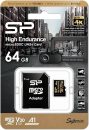   Silicon Power 64GB microSDXC Gold Series High Endurance Class 10 UHS-I U3 V30 A1 + adapterrel