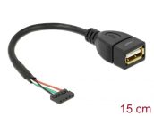   DeLock Cable USB 2.0 pin header female 2m 5pin > USB 2.0 Type-A female 15cm