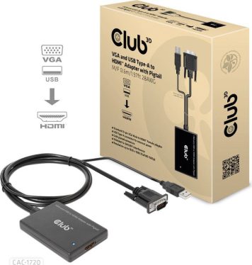 Club3D VGA and USB Type-A to HDMI Adapter