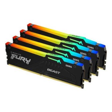 Kingston 128GB DDR5 5600MHz Kit(4x32GB) Fury Beast RGB Black